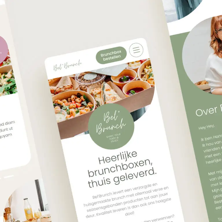 Mobile website design voor BelBrunch